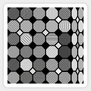 Textured Geometric Polygons, grayscale Sticker